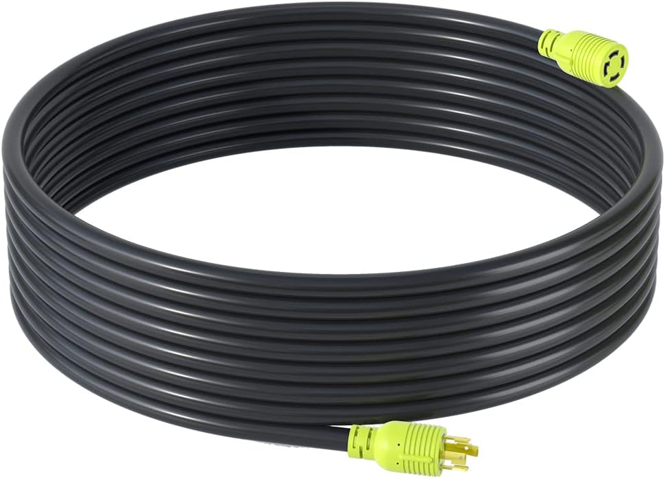 4 Prong 30 Amp Generator Extension Cord, NEMA L14-30P/L14-30R, 10 Gauge SJTW, Twist Lock Plug, 125/250V, 7500W (40FT) D397