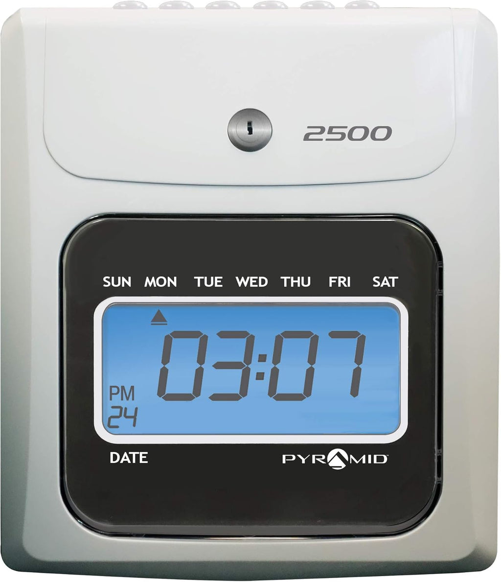 Time Clock Bundle with 100 Time Cards, Two Ink Ribbon Cartridges, 10 Slot Time Card Rack and Two Security Keys Y5545