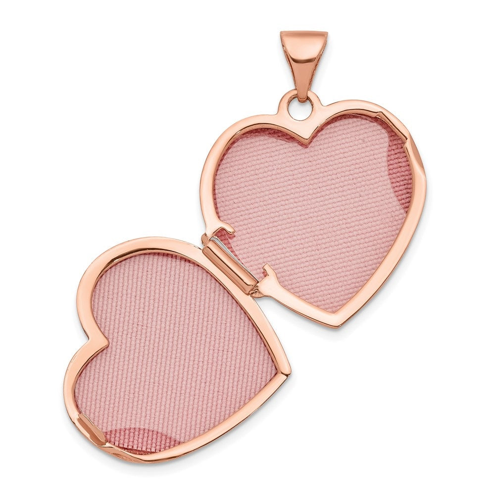 14K Rose Gold Heart Locket Pendant Y6331