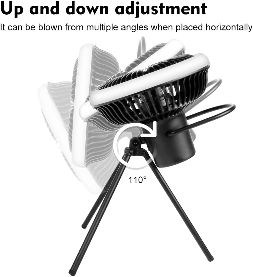 Camping Fan with LED Lantern, USB Desk Fan, Pack of 2 P863765