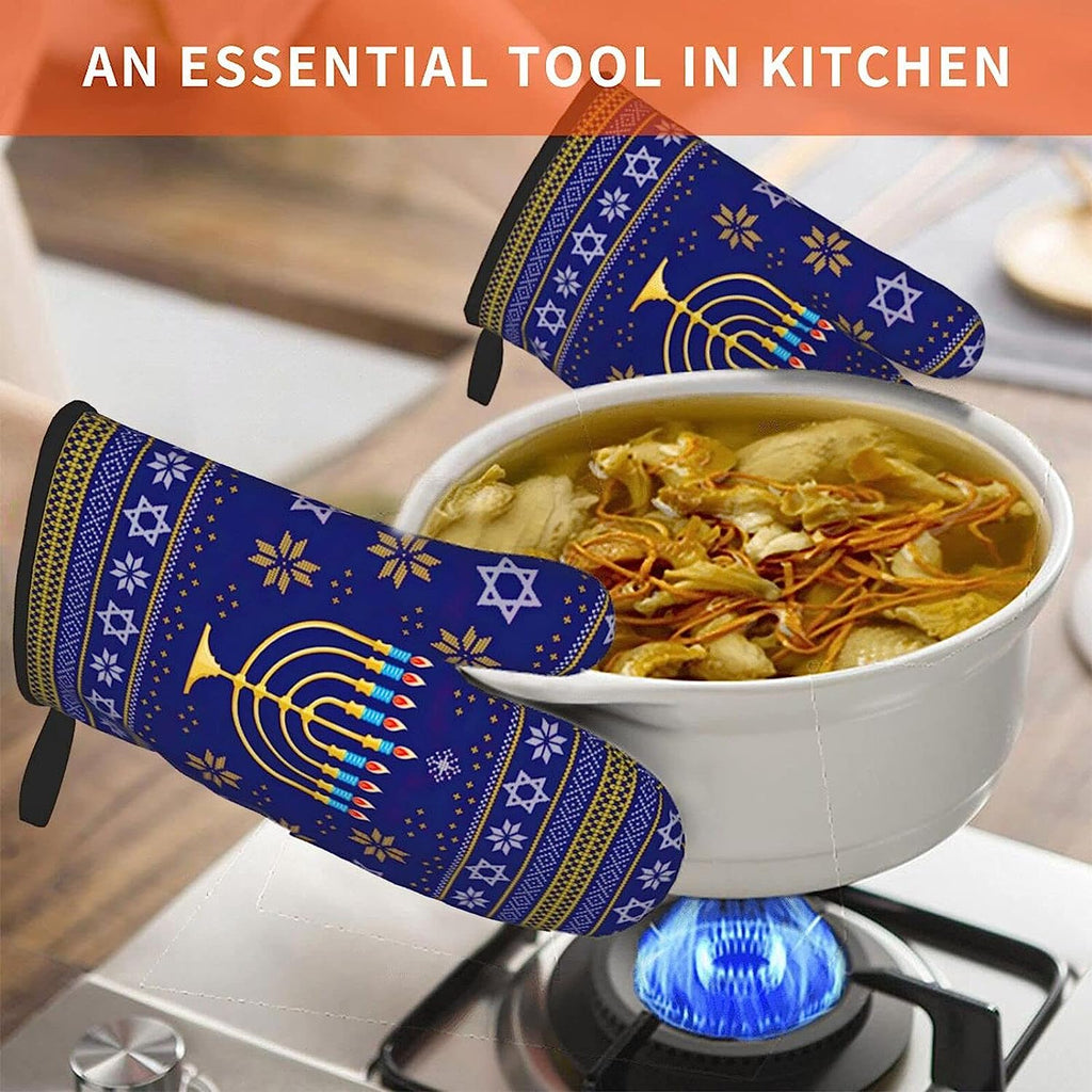 Oven Mitts Set of 2 Heat Resistant Kitchen Mittens X34239