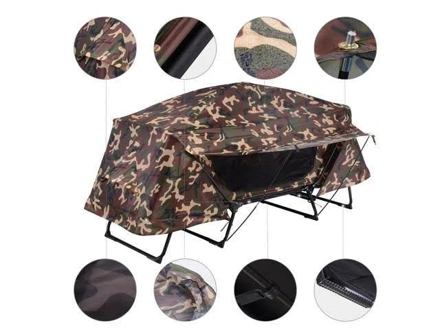 Folding Camping Tent Cot with Rain Fly B838