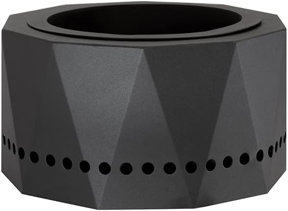Black Steel Smokeless Fire Pit with Carrying Bag Z372598