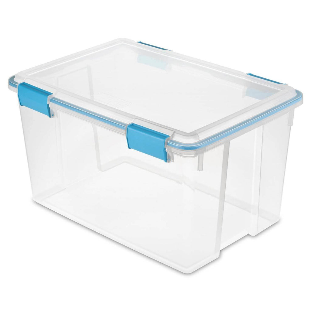 54 Quart 4 Piece Gasket Box Set in Clear with Blue Latches D990