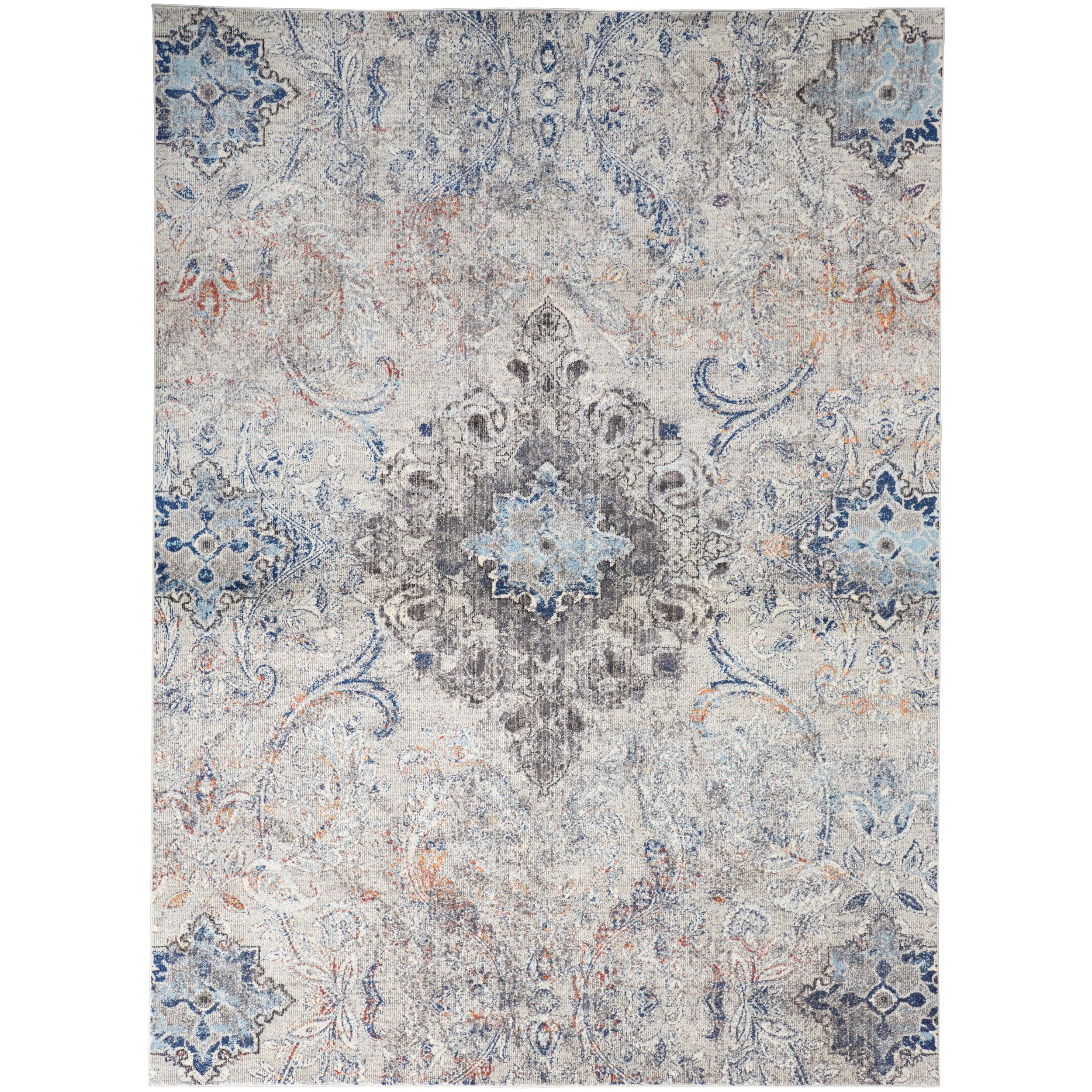 Ivory/Taupe/Blue Area Rug B3947