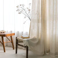 Beige Semi Sheer Linen Curtains 2 Panels 40''x84'' S5219