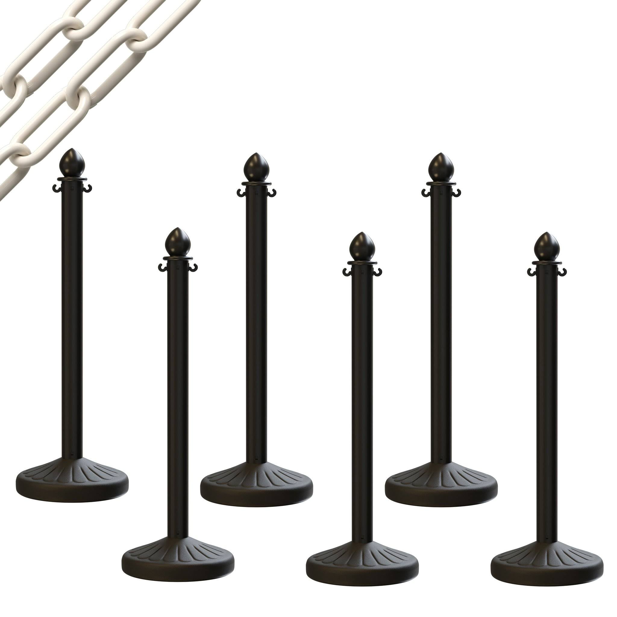 Stanchion Kit with 6 Posts and 50 ft Chain Q6693