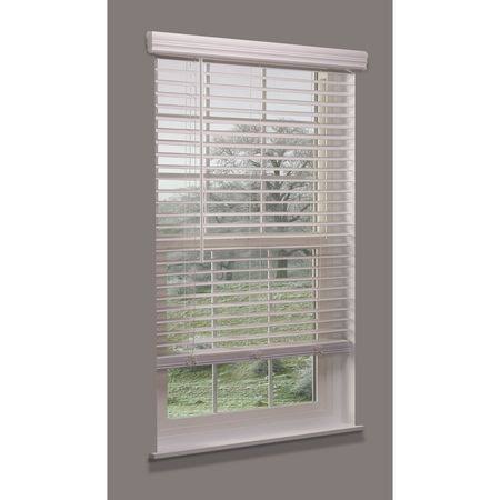 Cordless Faux Wood Blind, White, 21x22w x 48 Y76967