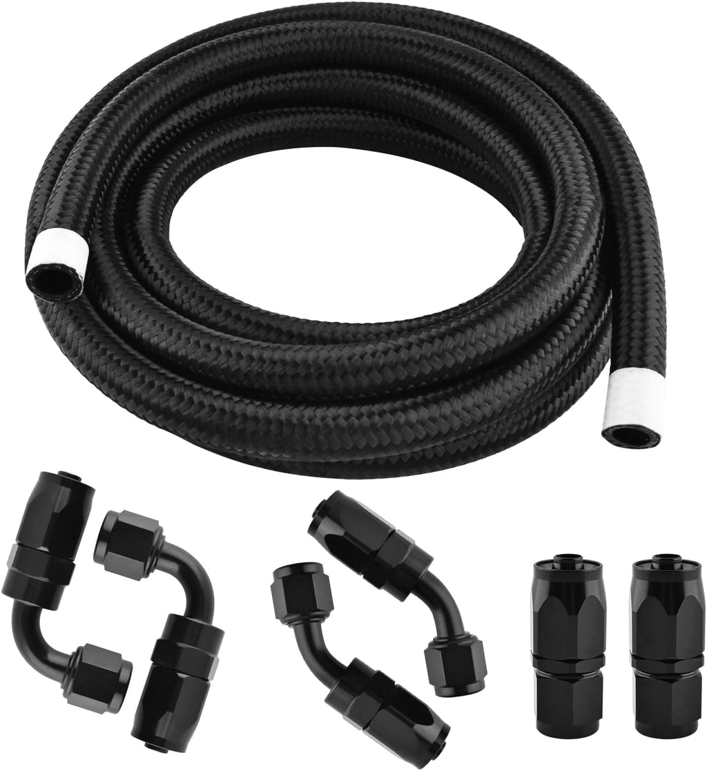 5/8" CPE Braided Nylon Stainless Steel Fuel Line Hose Kit, Pack of 2 K94036