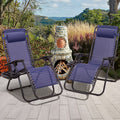 Blue Zero Gravity Reclining Lounge Chair Set of 2 C7327
