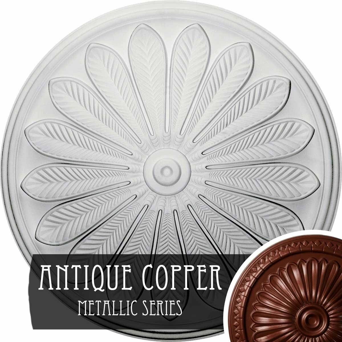 25 1/2 inchod x 5 1/2 inchp Brontes Ceiling Medallion, Hand-Painted Steel Gray J905219