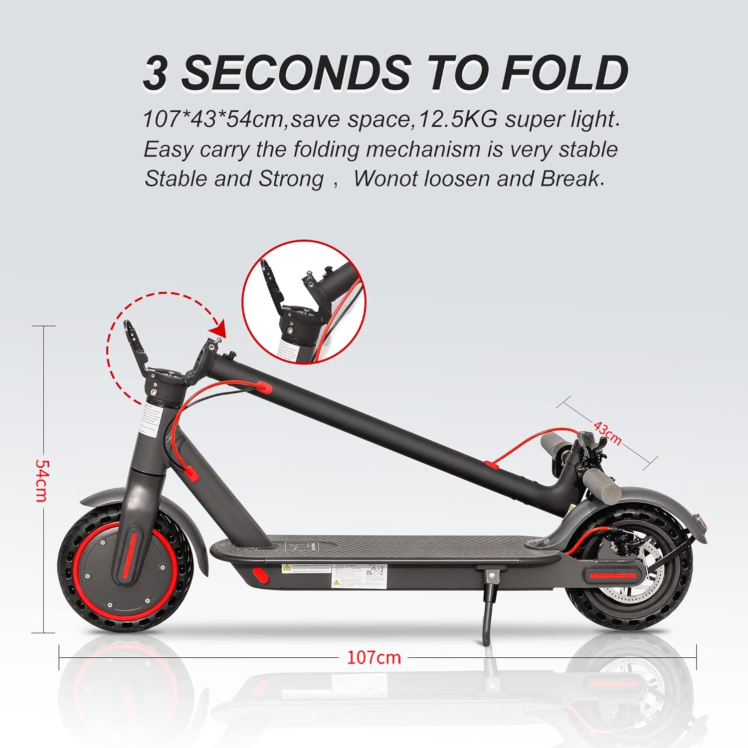 Electric Scooter, 350W Motor, 18 Miles Range, 8.5" Solid Tires O109