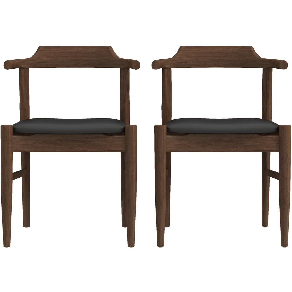 Faux Leather Dining Chair in Black (Set of 2) E1870