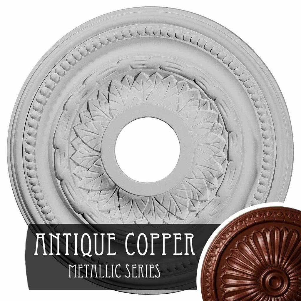 15 3/4x22OD x 3 1/4x22ID x 1x22P Hand-Painted Rust Ceiling Medallion H463494