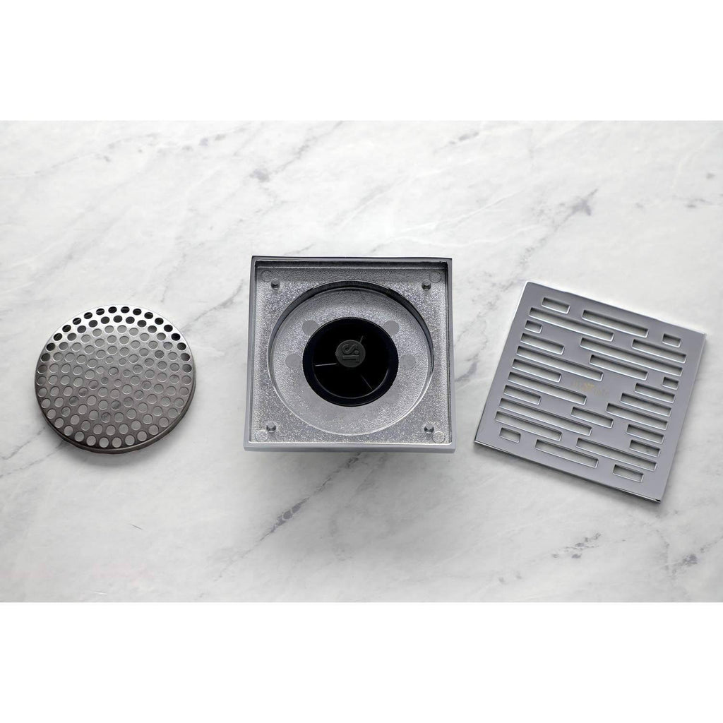 Brushed Nickel Square Grid Shower Drain C677