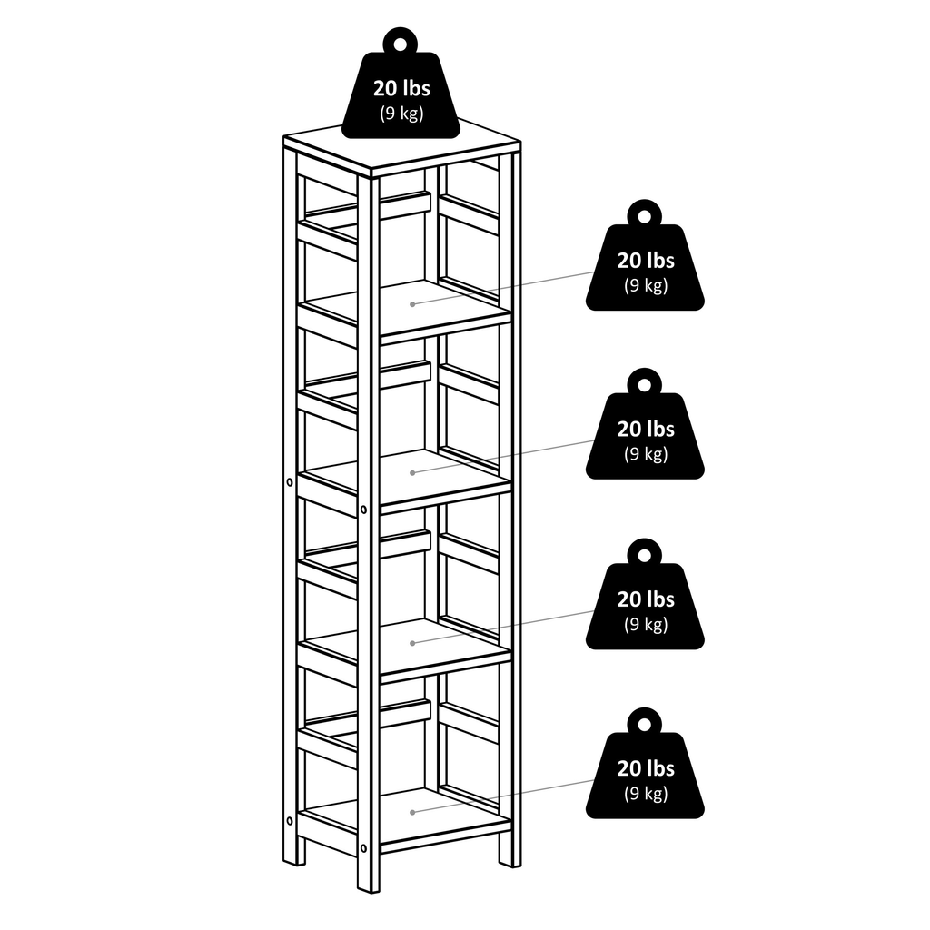 2-Section Storage Shelf with 4 Black Fabric Baskets A293