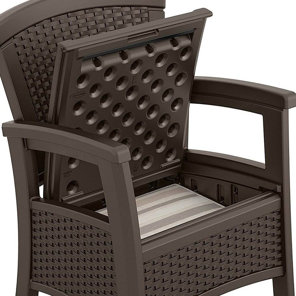 Resin Wicker Club Chair with Storage 2 Pack X211552