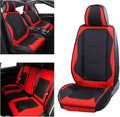 Black/Red Leather Car Seat Covers Full Set T599