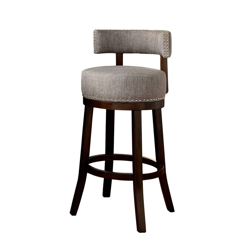 Light Gray Fabric Swivel Bar Stool (Set of 2) X86030