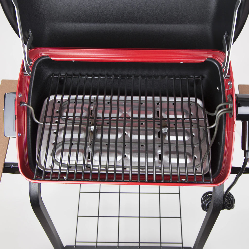Red Portable Electric Cart Grill with Two Folding Tables T824128