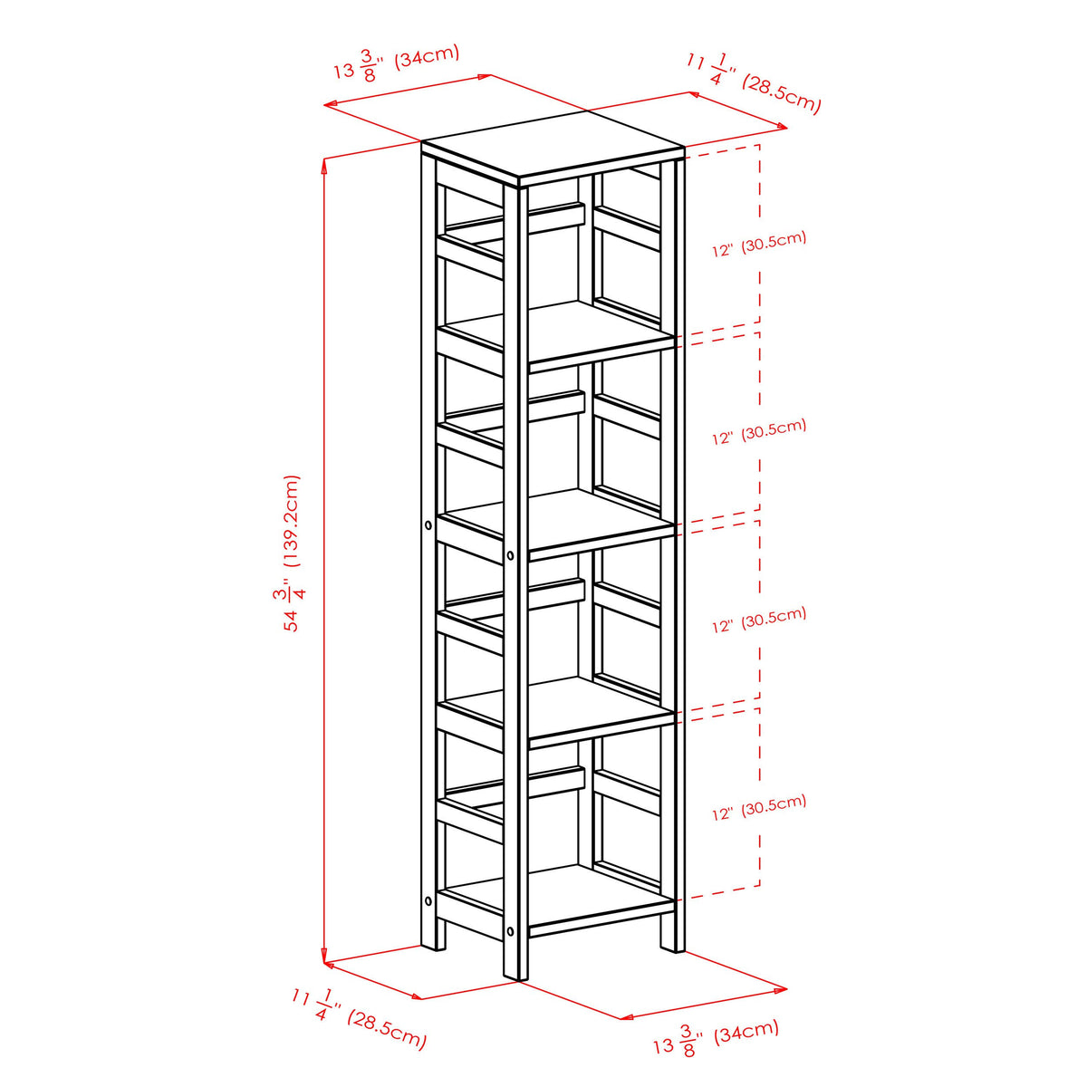 2-Section Storage Shelf with 4 Black Fabric Baskets A293