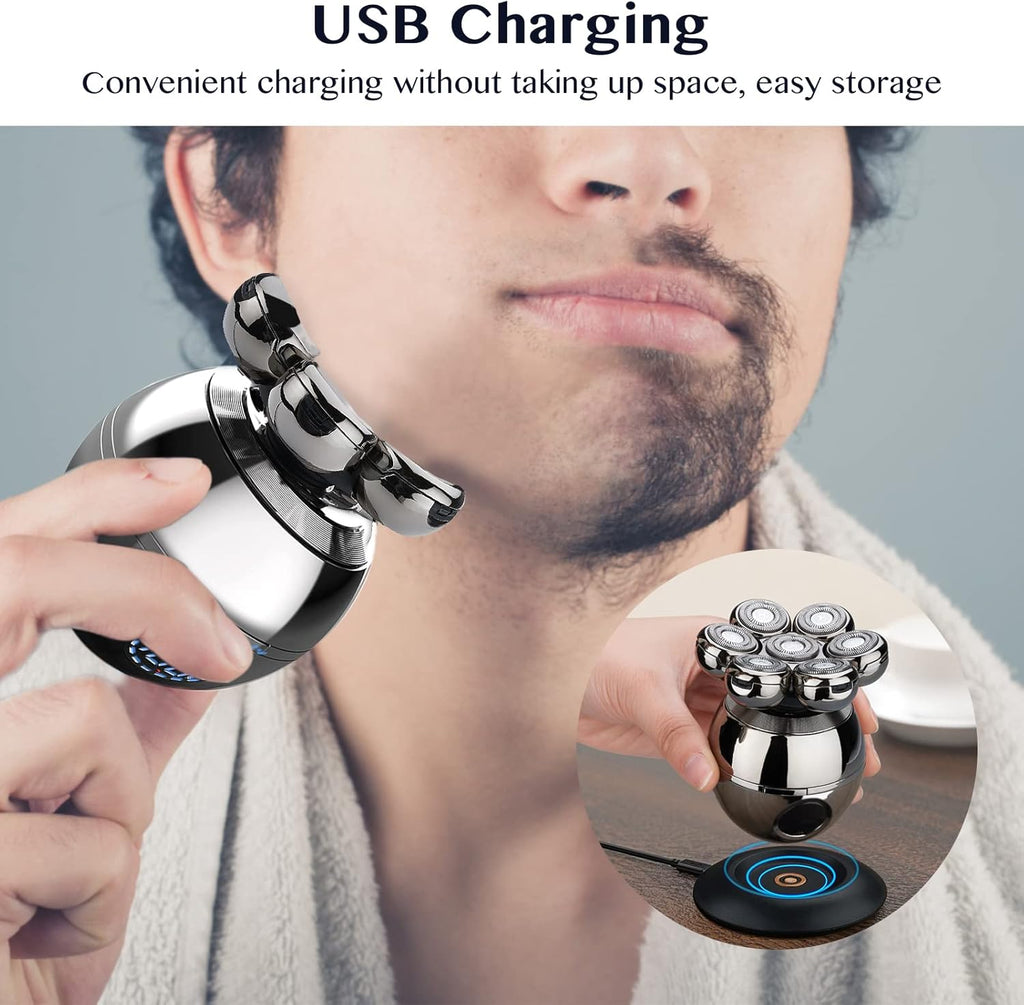 7D Electric Shaver with 2 Shavers, Waterproof Grooming Kit, Wireless Charging Pad Pack of 2 Q455562
