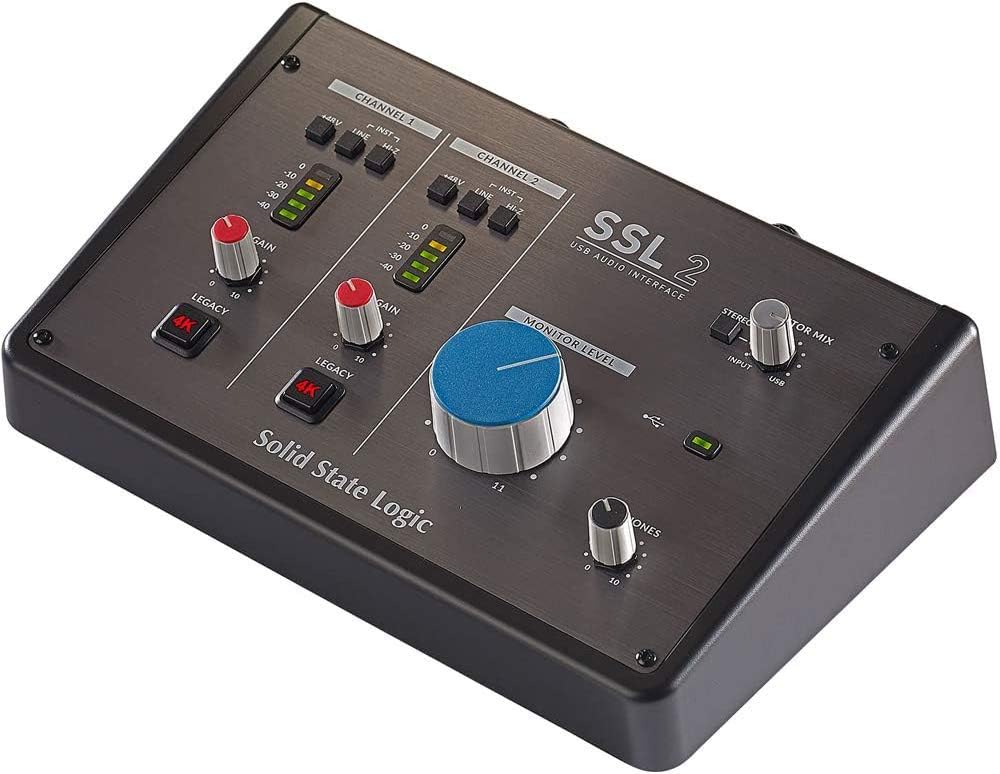 SSL-2 Desktop USB Type-C Audio Interface Bundle with Headphone, MIDI Cable & XLR Cable L1050