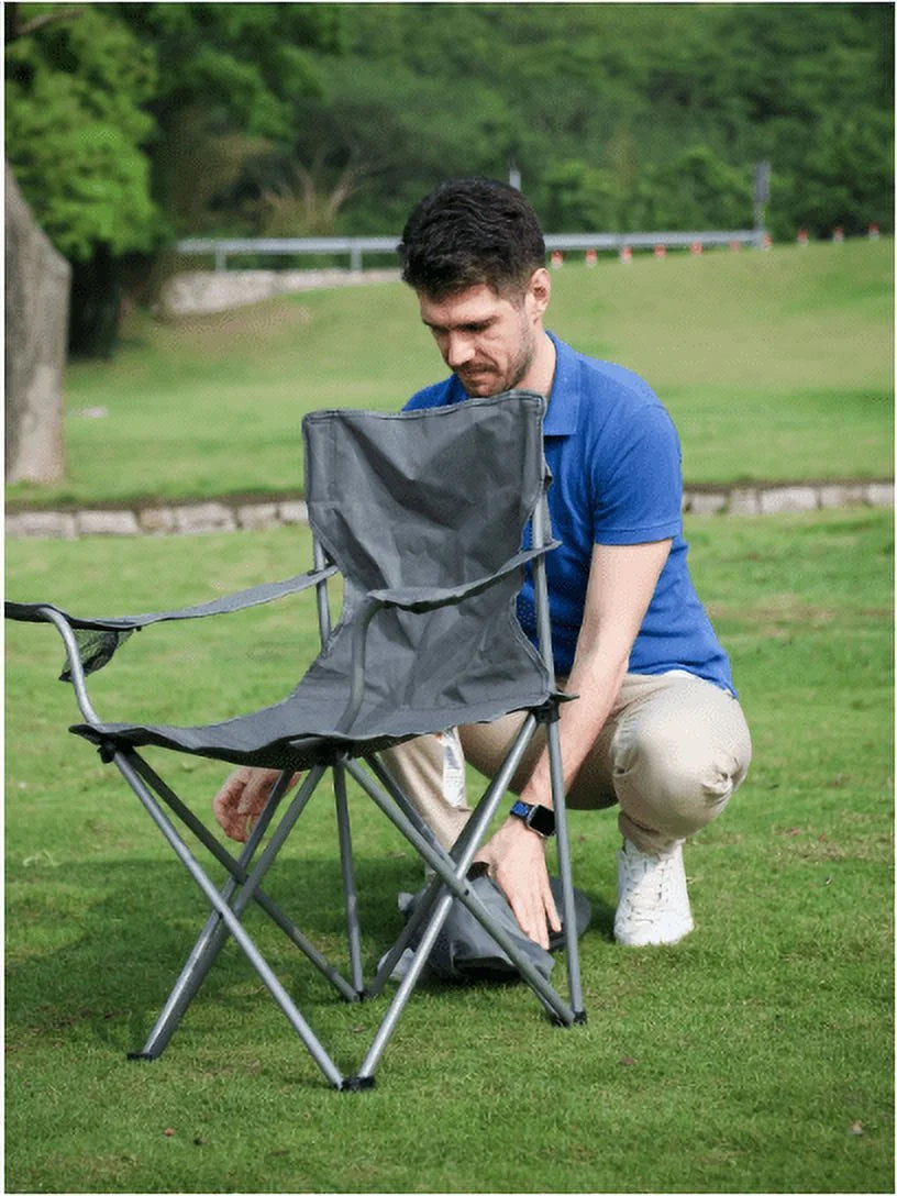 Quad Folding Camp Chair 2 Pack with Mesh Cup Holder Y355312