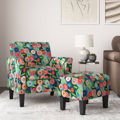 Polyester Armchair and Ottoman C328910
