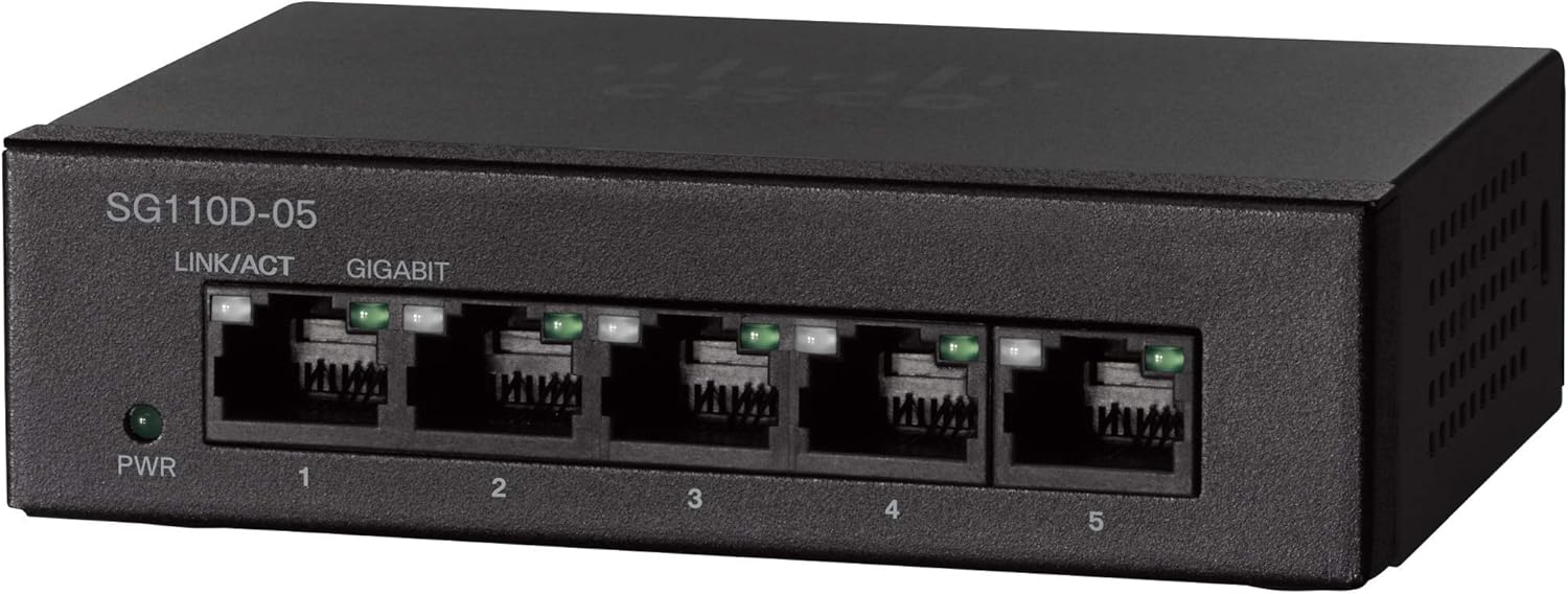 5 Port Gigabit Ethernet Unmanaged Switch Pack of 2 A578880