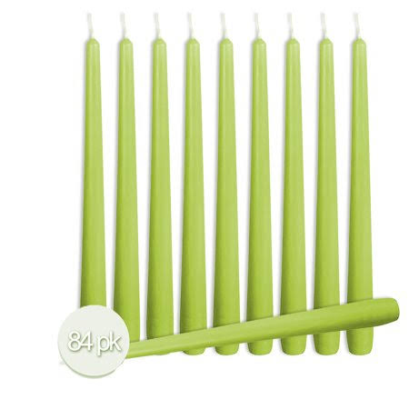 14 inch Lime Green Dripless Taper Candles, 84 Pack L25165