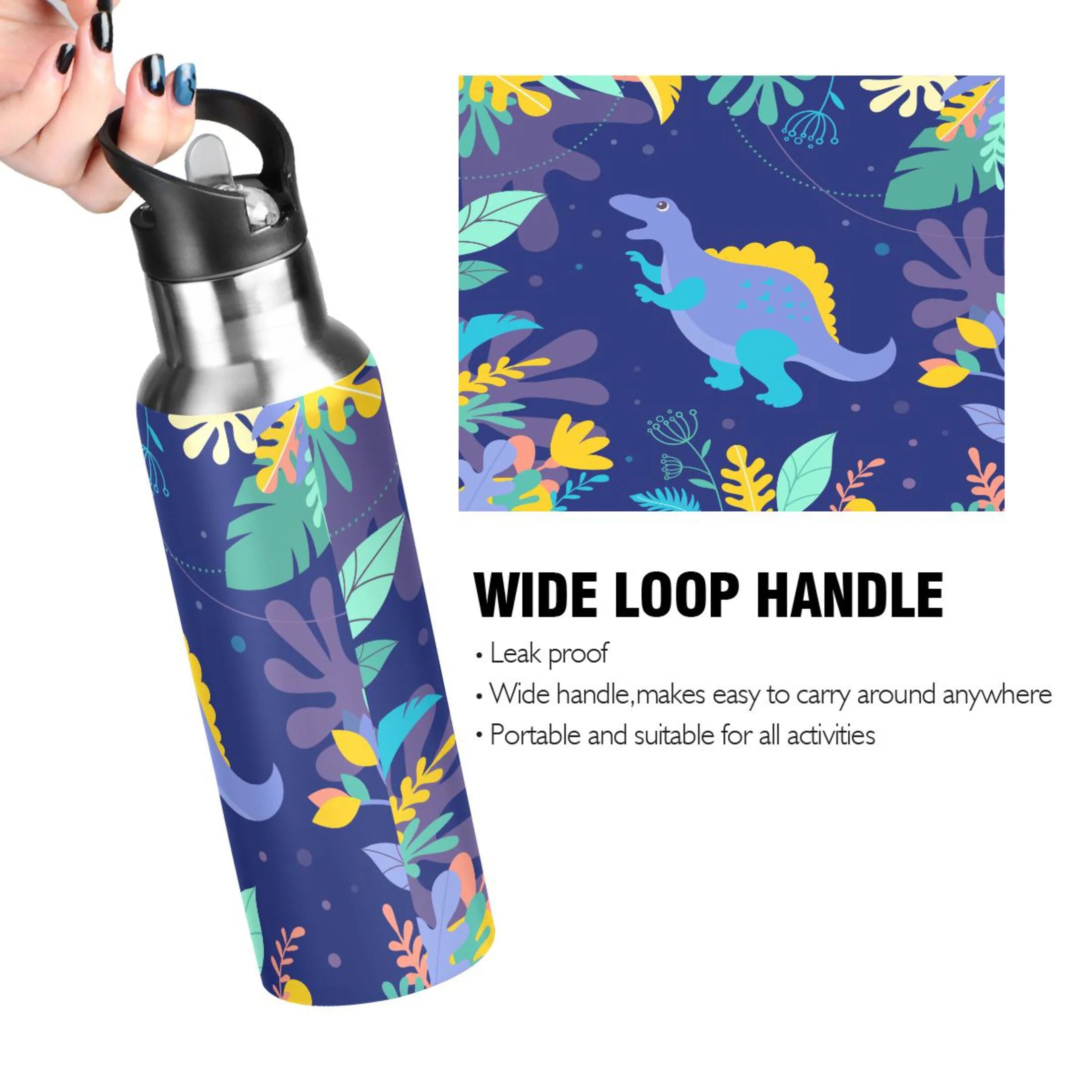 Stainless Steel Insulated Water Bottle with Straw Lid J25731