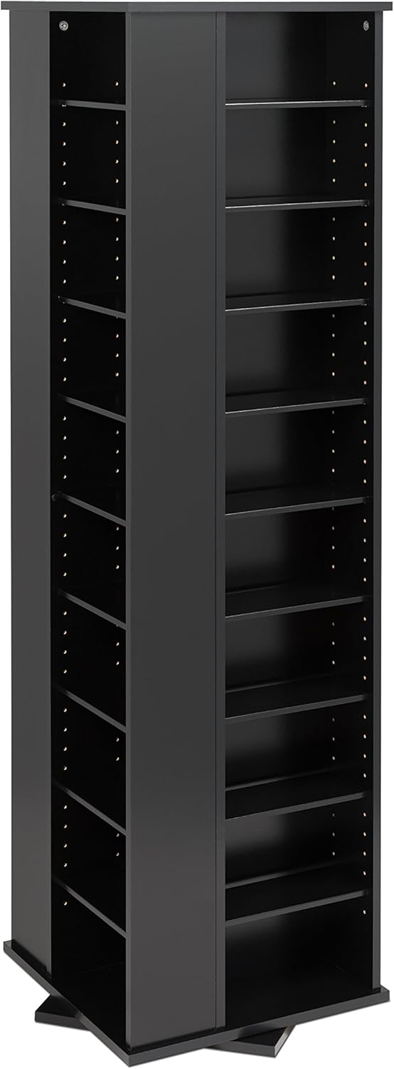 Black Four-Sided Spinning Tower Storage Cabinet C696284
