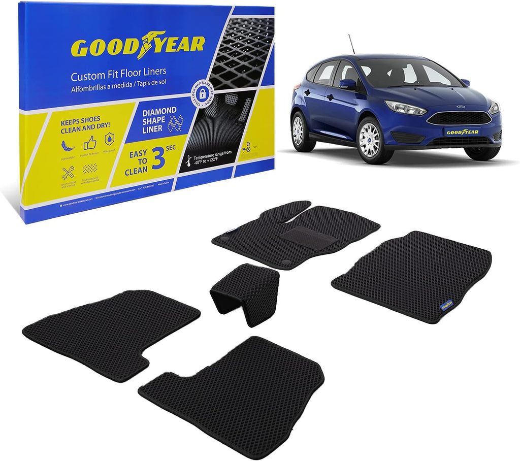 Black/Black 4 Pc. Car Floor Liners K816219