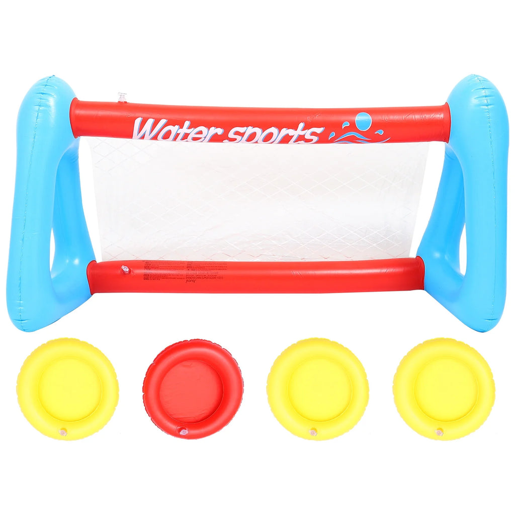 Inflatable Pool Float Set with Volleyball Net and Volleyballs Q6328