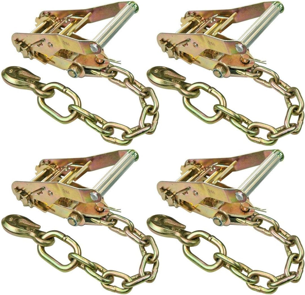 4 Pack Ratchet Buckle Chain Anchor with 3,300 Pound Safe Working Load L496103