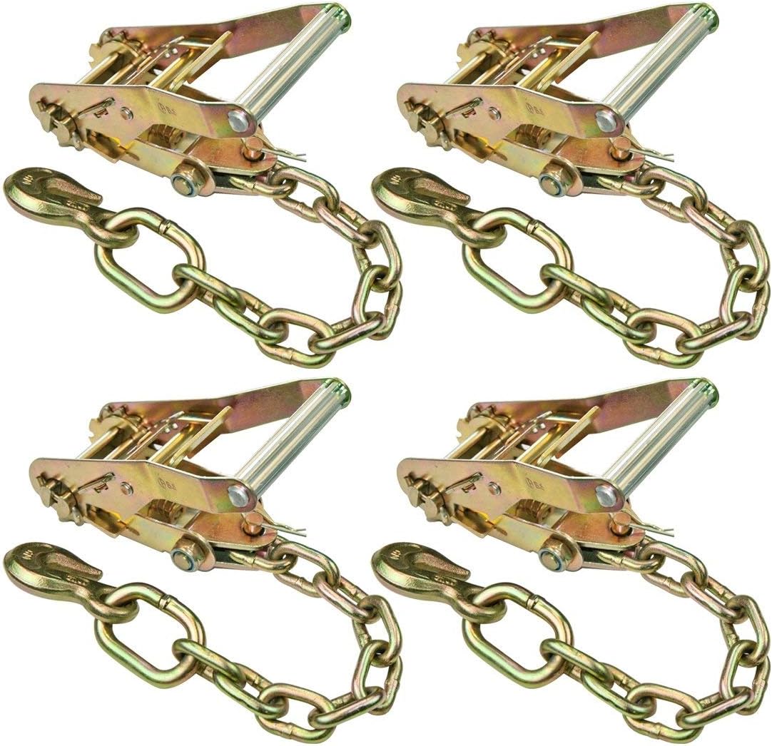 4 Pack Ratchet Buckle Chain Anchor with 3,300 Pound Safe Working Load L496103