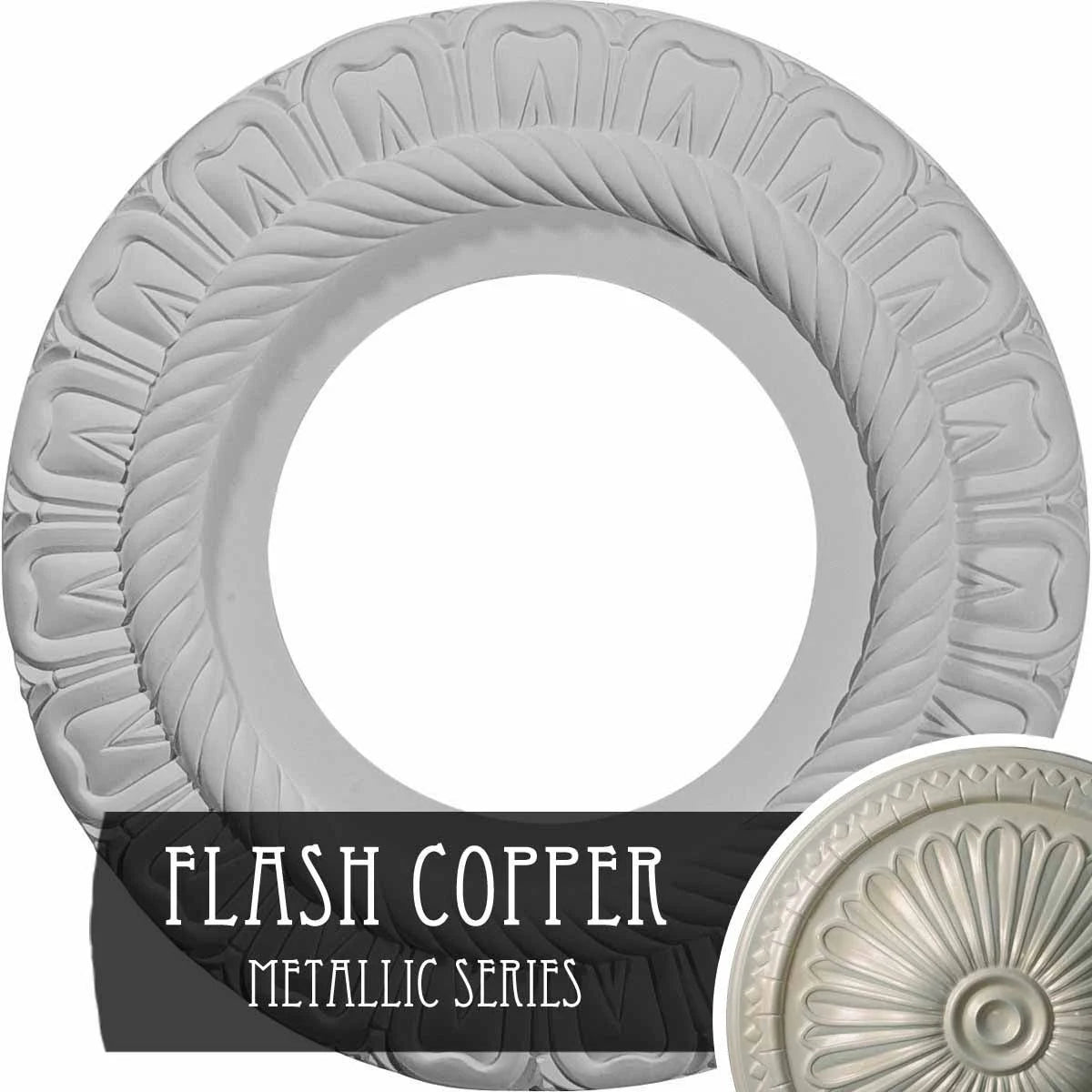 9x22OD x 4 1/2x22ID x 1/2x22P Hand-Painted Ceiling Medallion U90420