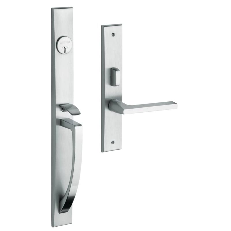Satin Chrome Single Cylinder Mortise Handleset Trim Set C686
