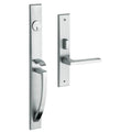 Satin Chrome Single Cylinder Mortise Handleset Trim Set C686