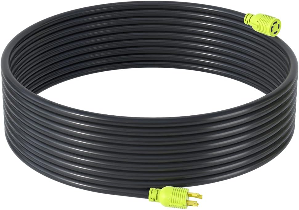 4 Prong 30 Amp Generator Extension Cord, NEMA L14-30P/L14-30R, 10 Gauge SJTW, Twist Lock Plug, 125/250V, 7500W (40FT) D397