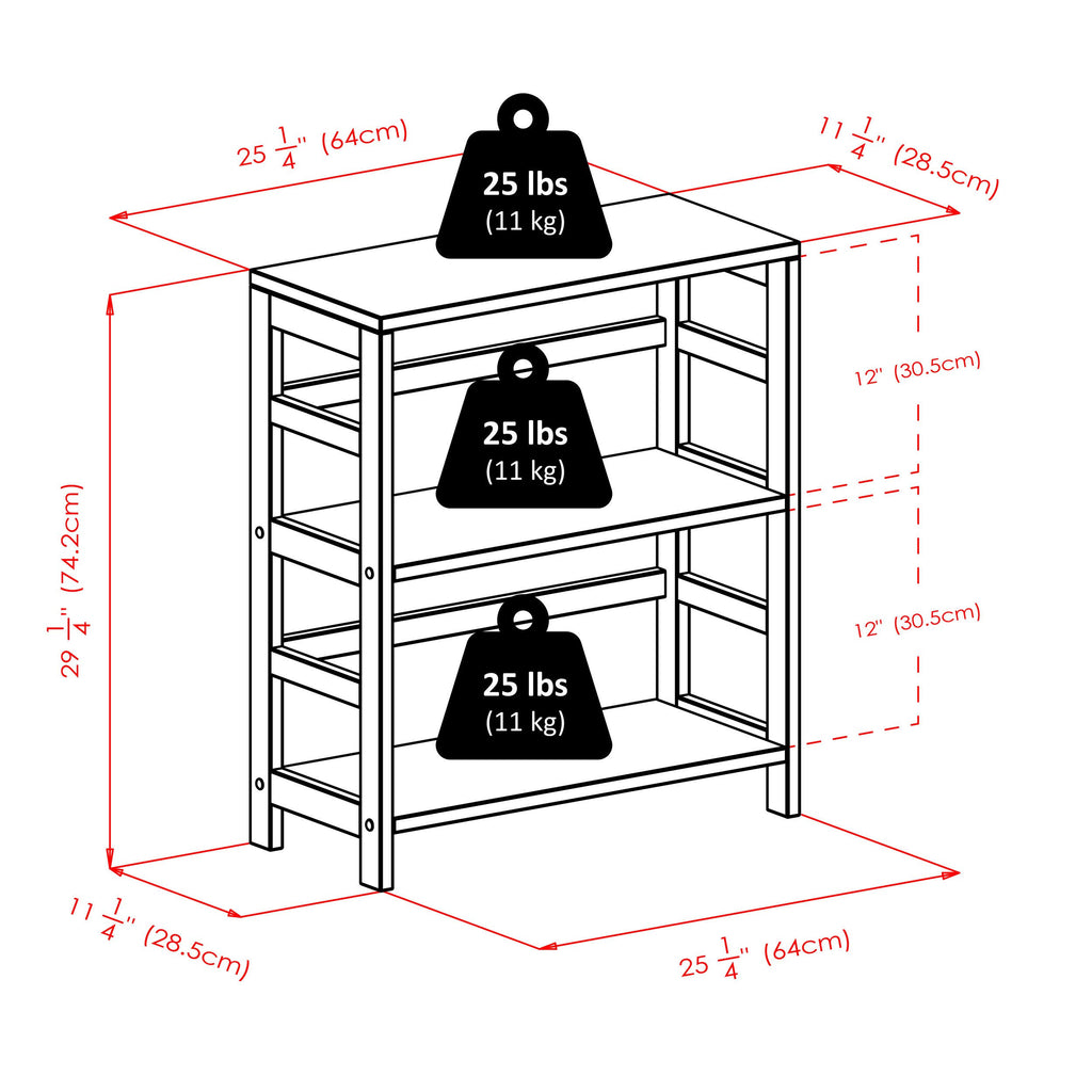 2-Section Storage Shelf with 4 Black Fabric Baskets A293