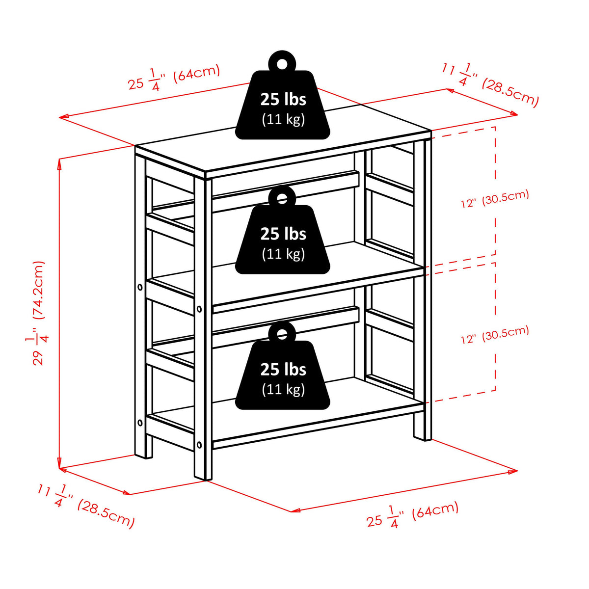 2-Section Storage Shelf with 4 Black Fabric Baskets A293
