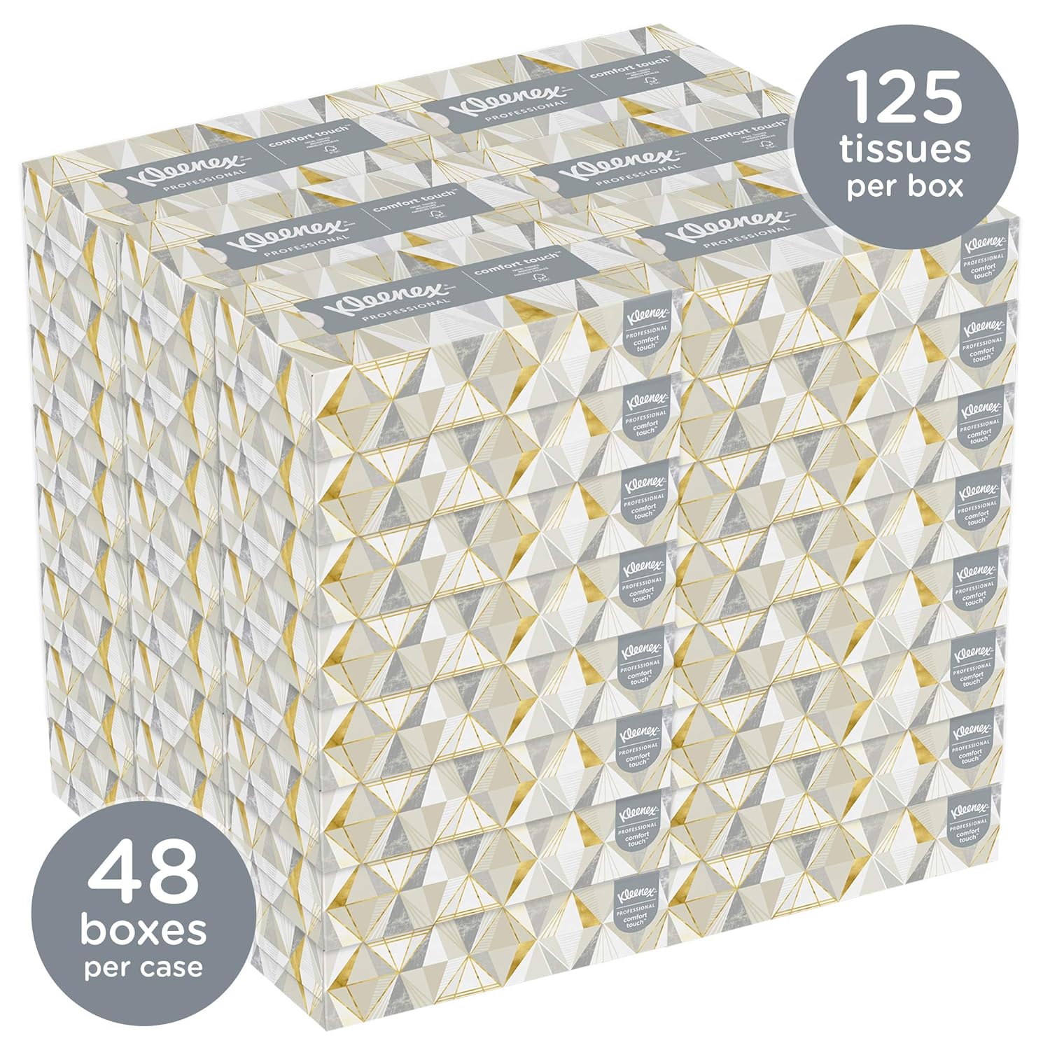 Facial Tissue Flat Tissue Boxes, 48 Boxes / Case, 125 Tissues / Box I13381