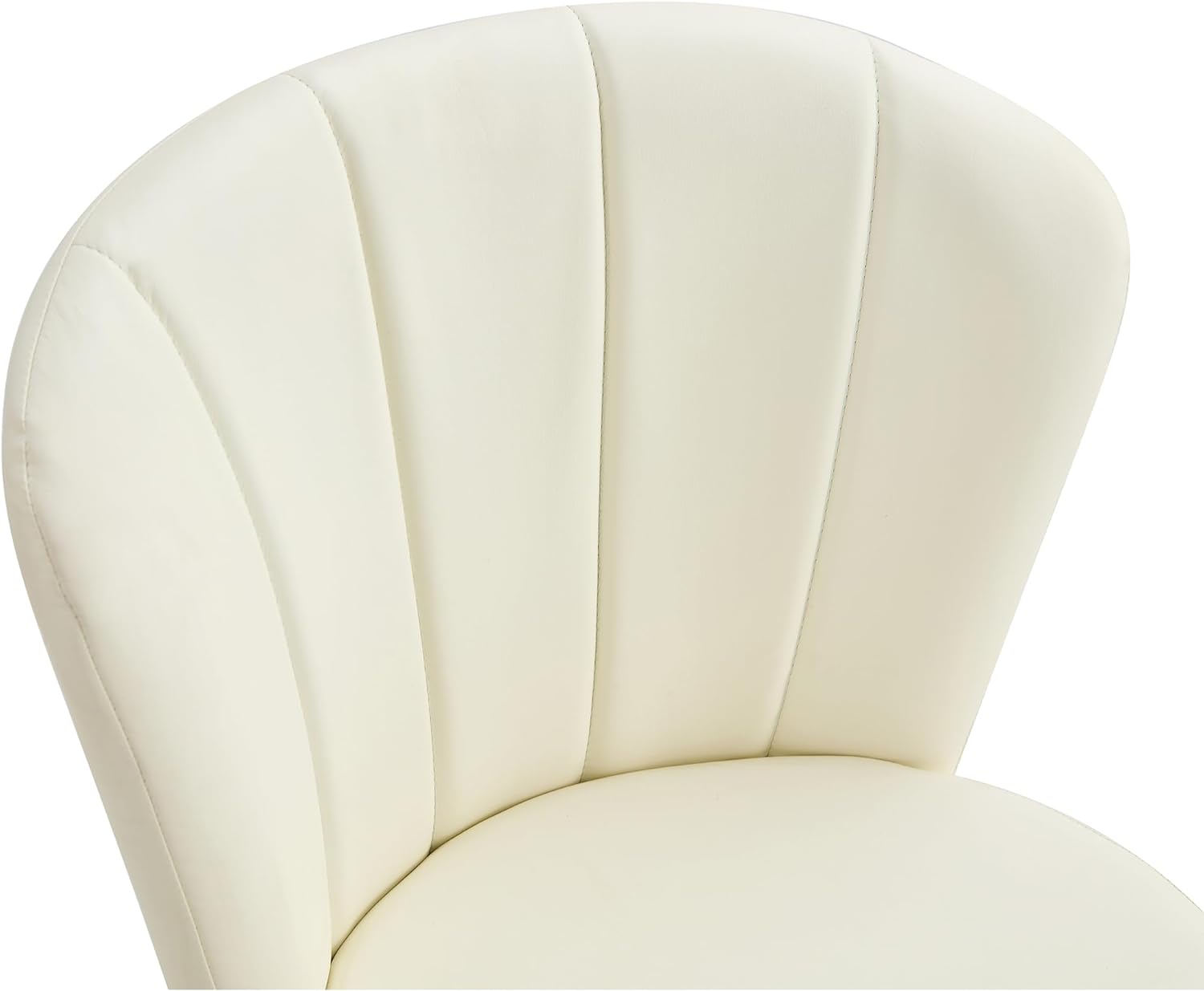 Milk White 360° Swivel PU Vanity Chair V5806