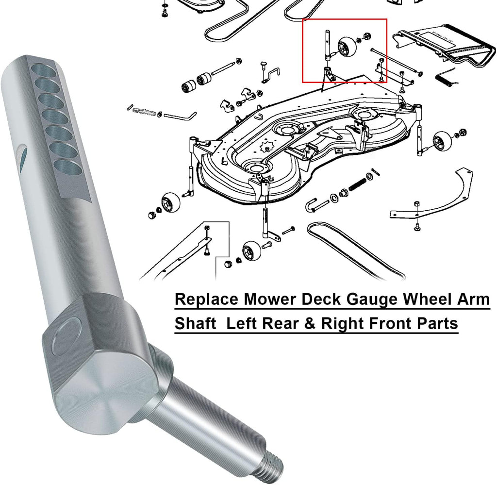 Mower Deck Gauge Wheel Arm Shaft Pack of 2 F8375