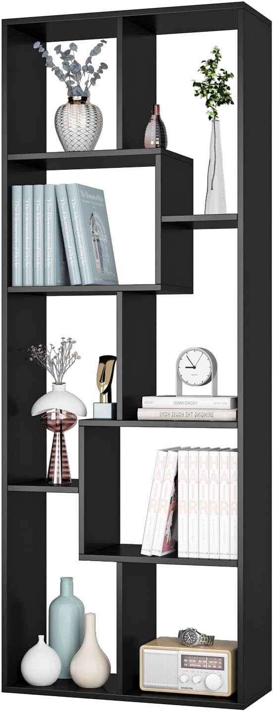 Black 8 Tier Bookcase Bookshelf TV Stand Z972967