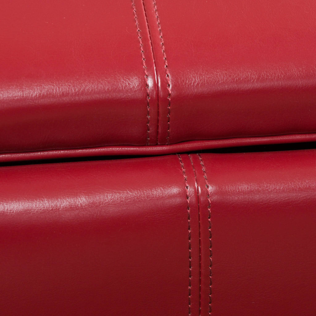 Red Leather Storage Ottoman V5275
