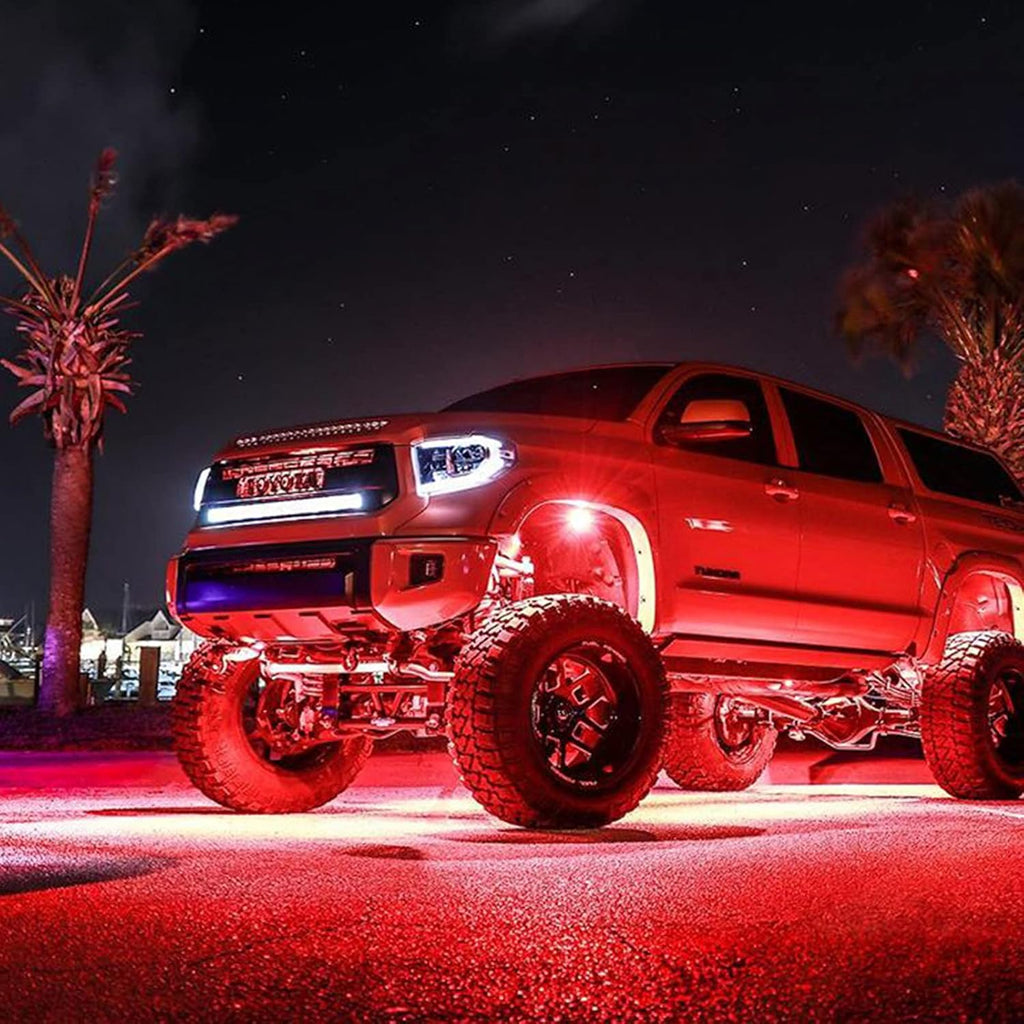 8 Pods Multicolor Waterproof LED Rock Lights for Trucks UTV ATV Jeep O730