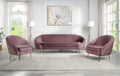 Pink Velvet 3pc Sofa with Metal Legs U4769